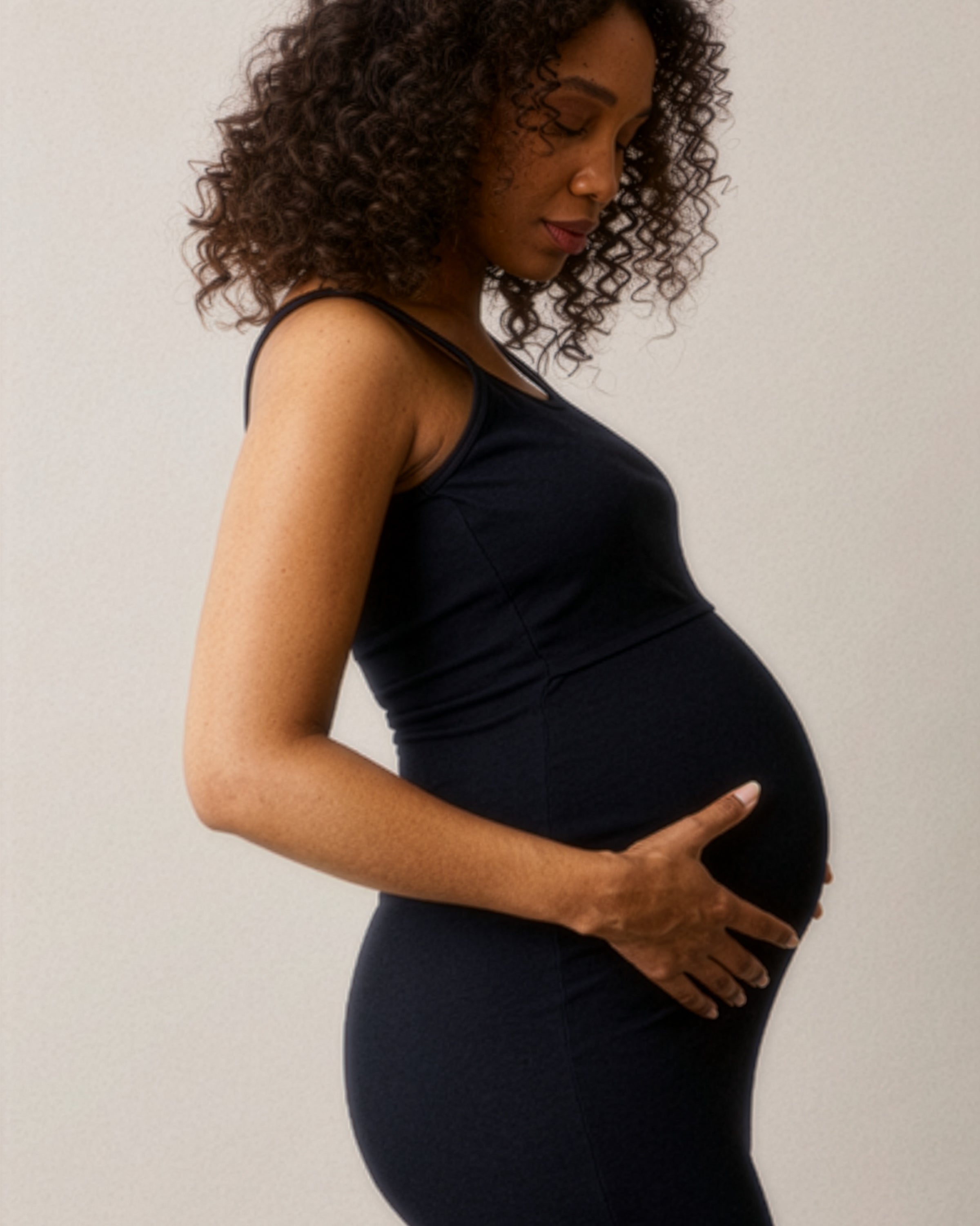 Signe Tank Maternity & Nursing Dress in Black