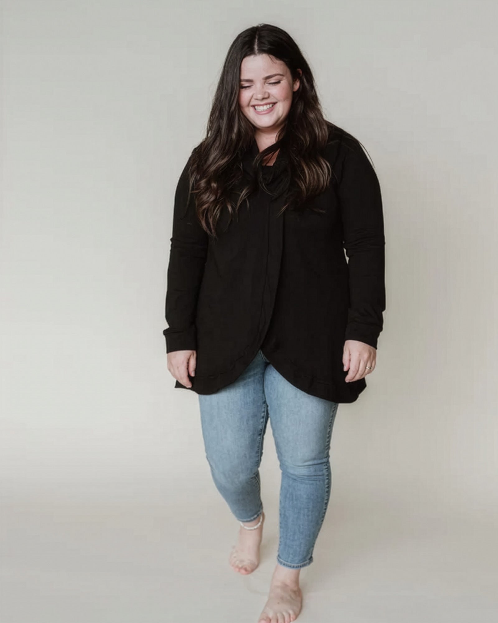 Cross Front Sweater in Black