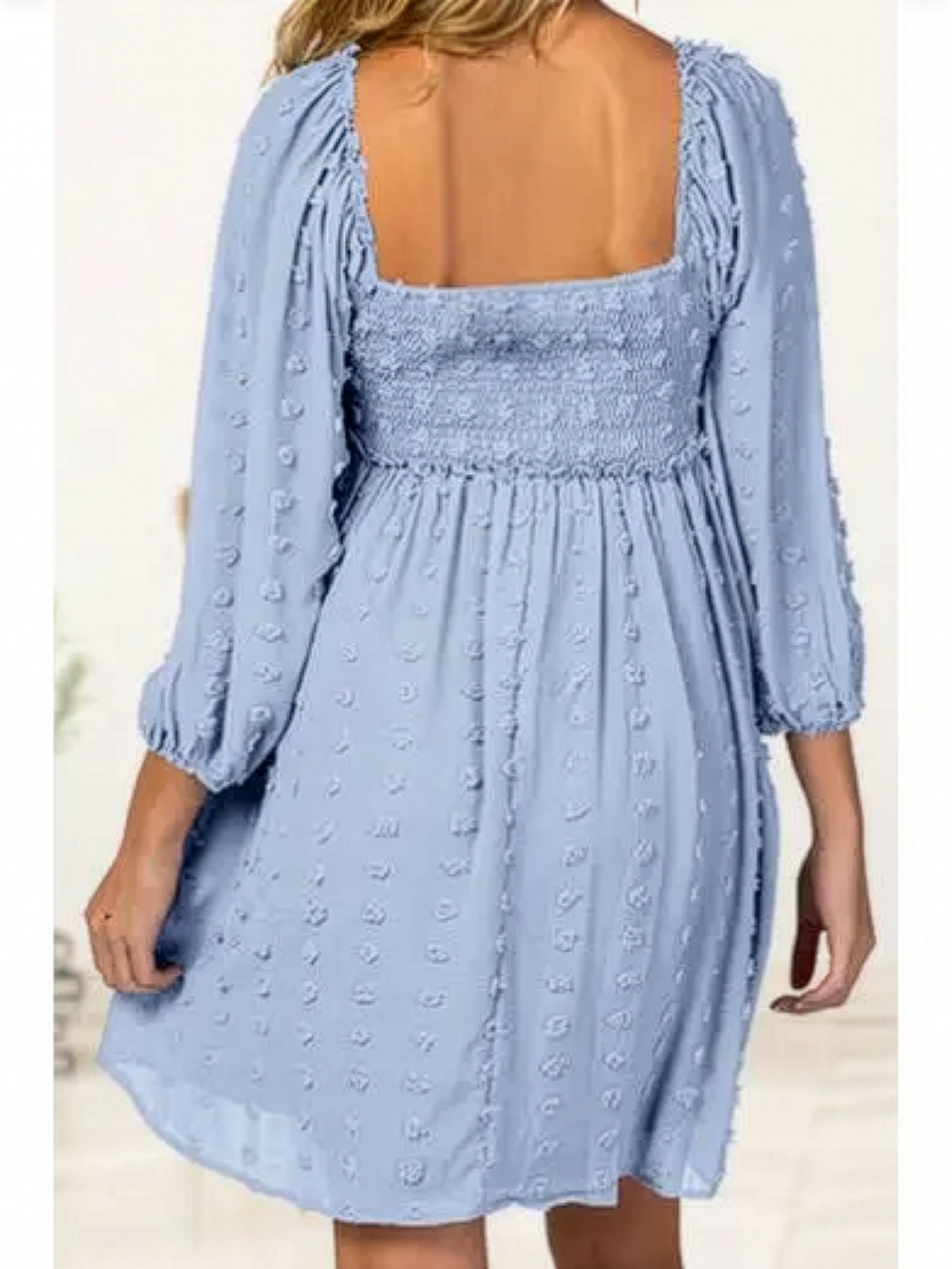 Pompom Maternity & Nursing Dress in Tranquil Blue