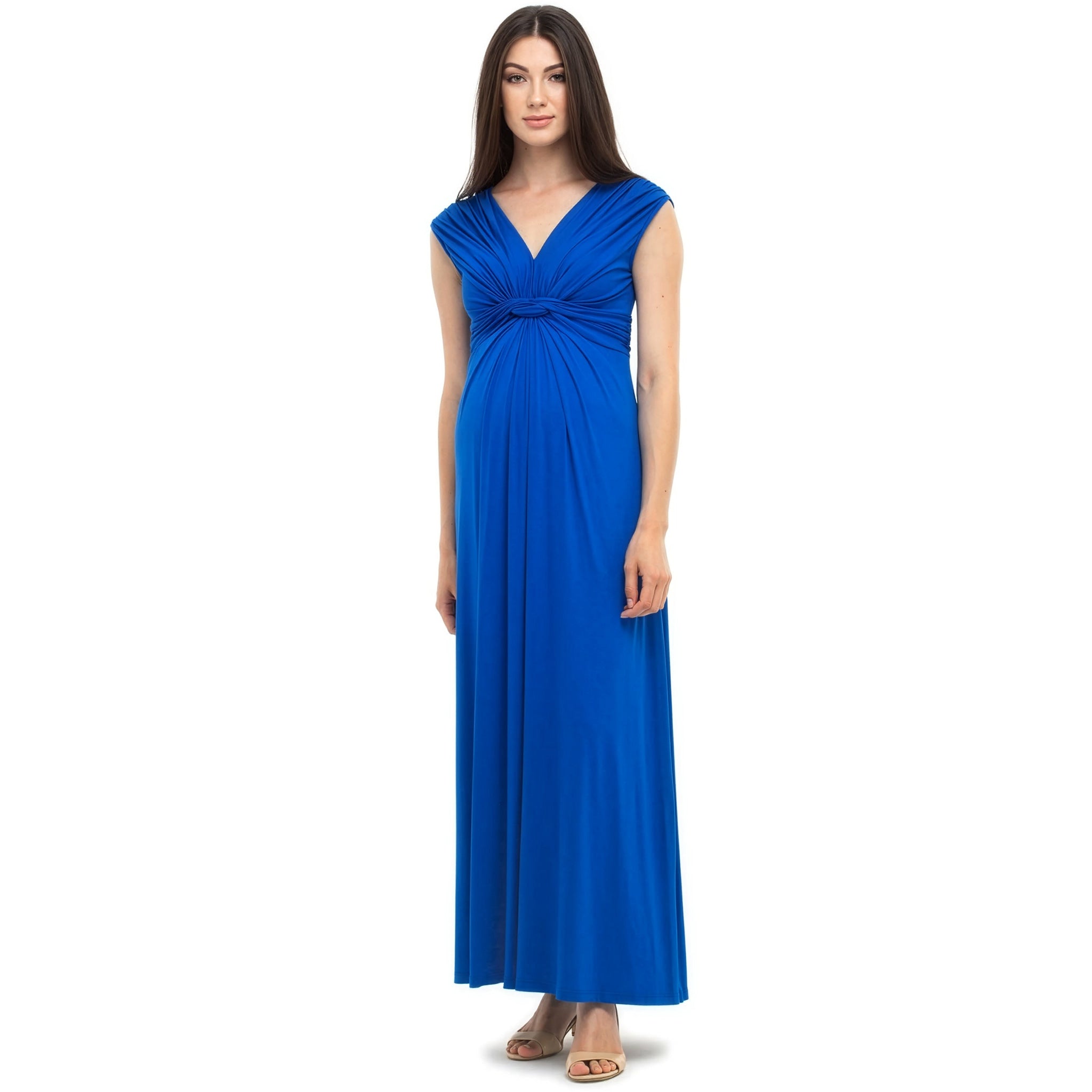 Papaver Maternity & Nursing Maxi Dress in Blue Sapphire