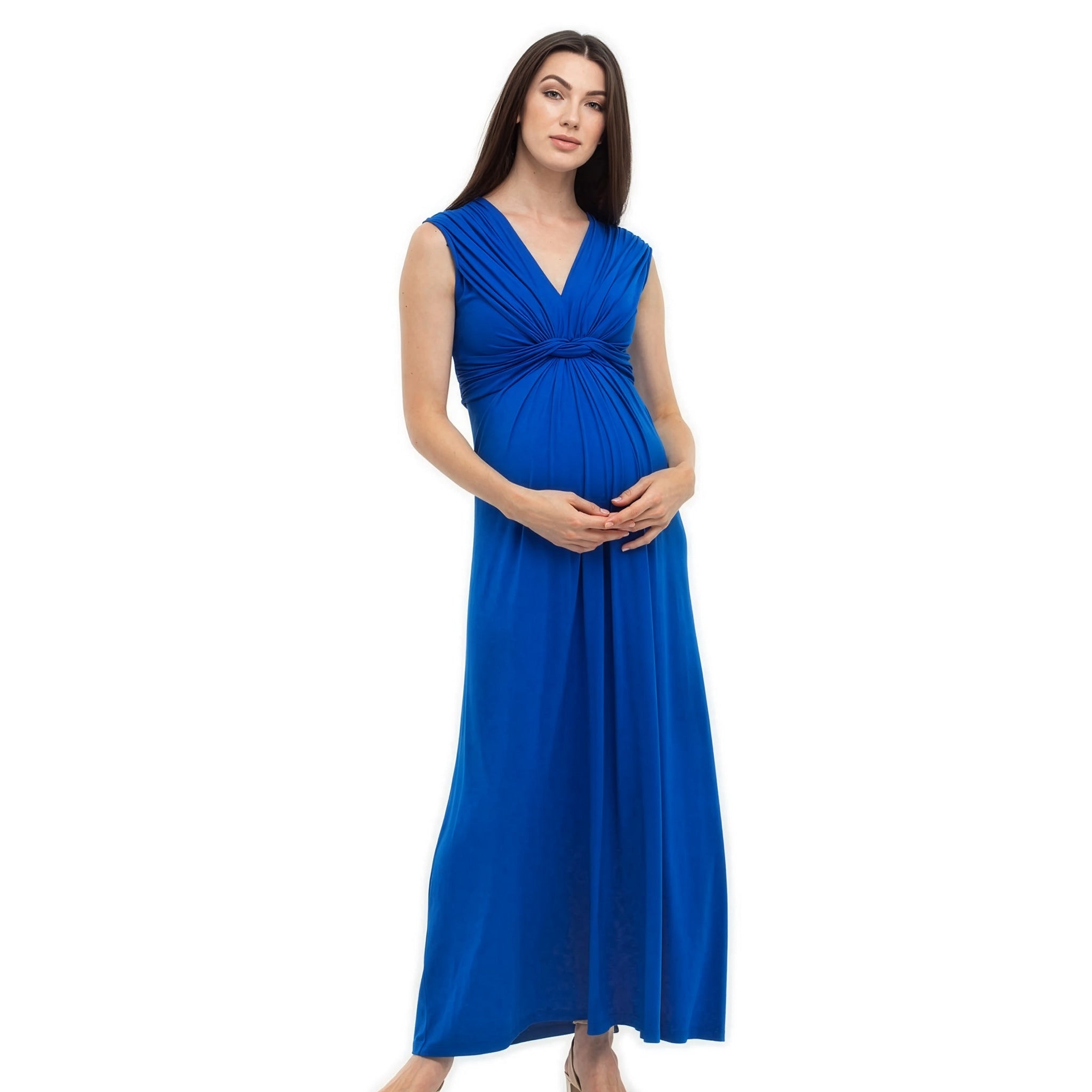 Papaver Maternity & Nursing Maxi Dress in Blue Sapphire