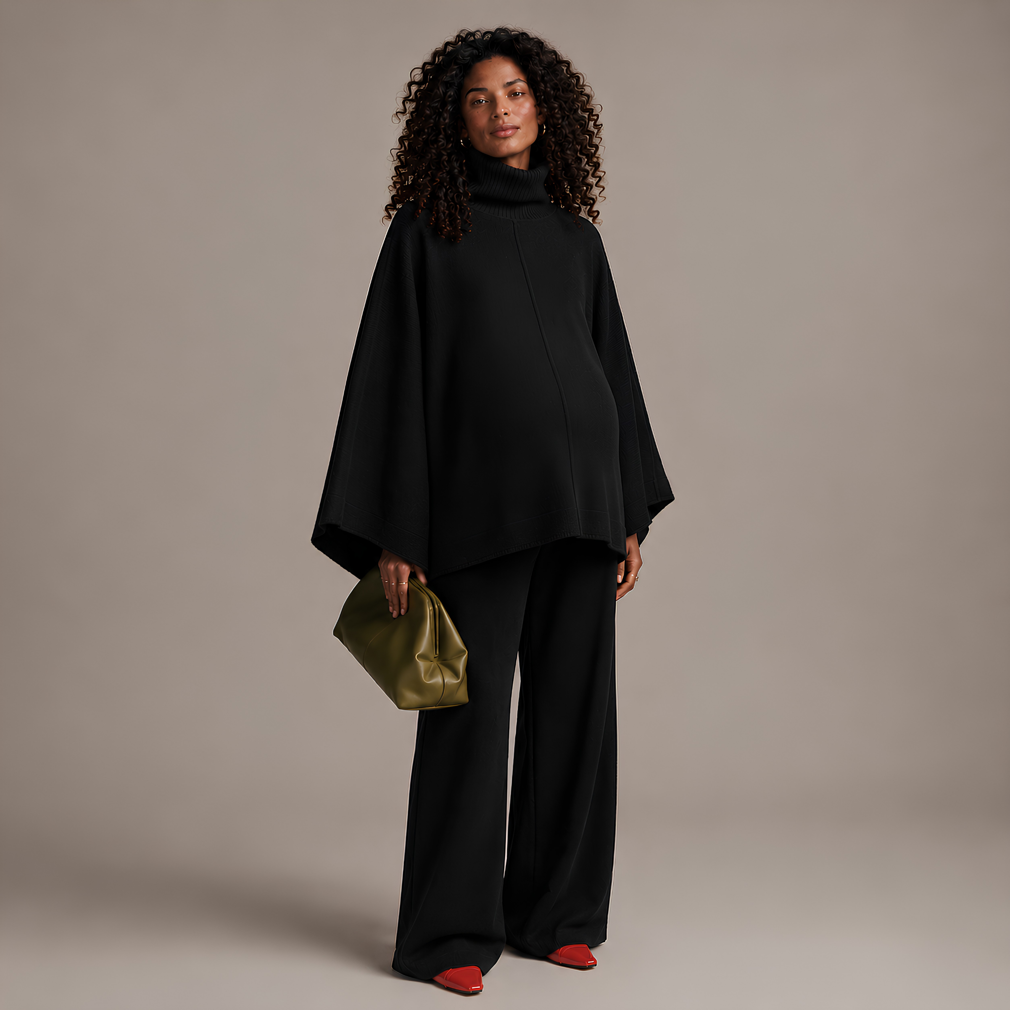 Alexa Wide Leg Maternity Pant in Black