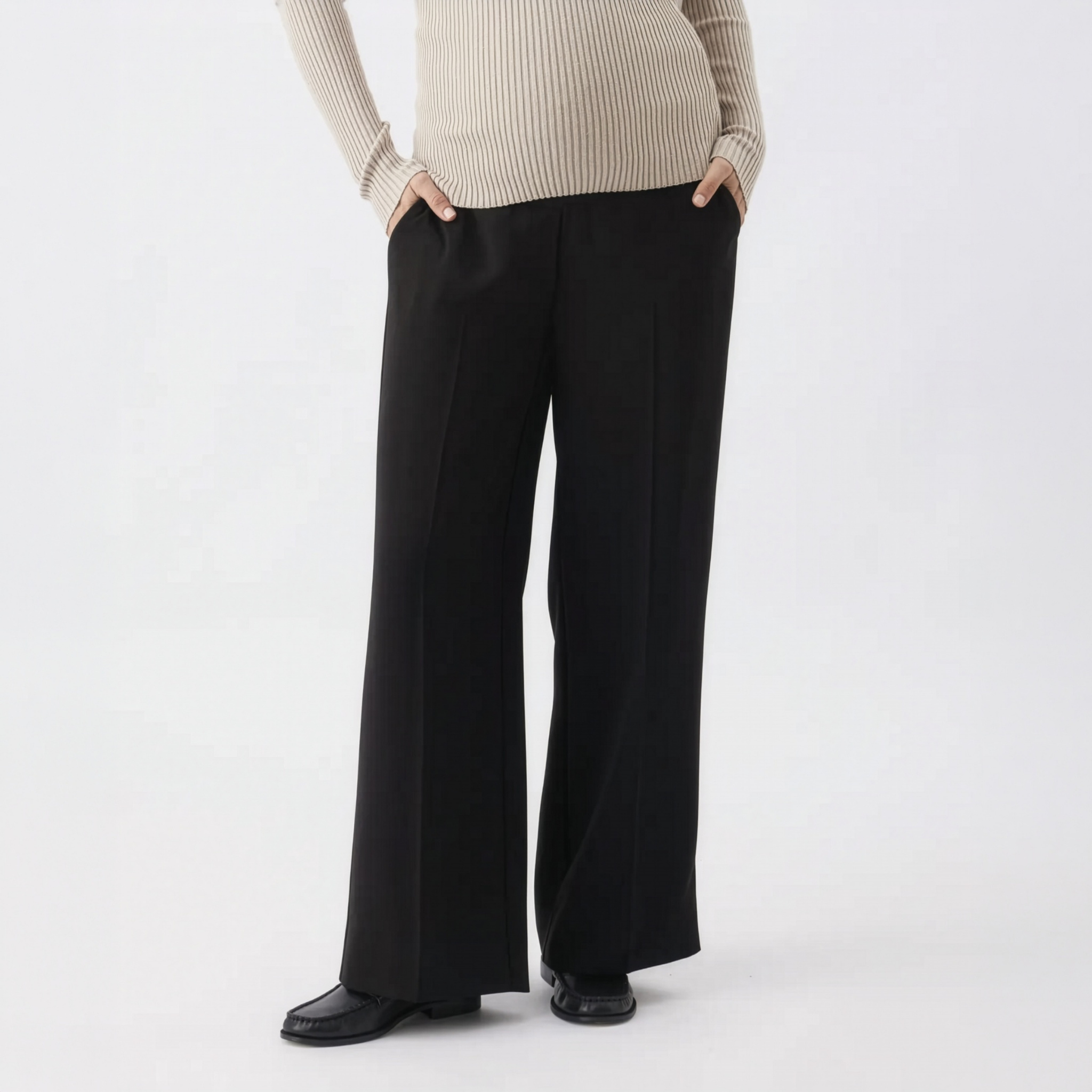 Alexa Wide Leg Maternity Pant in Black