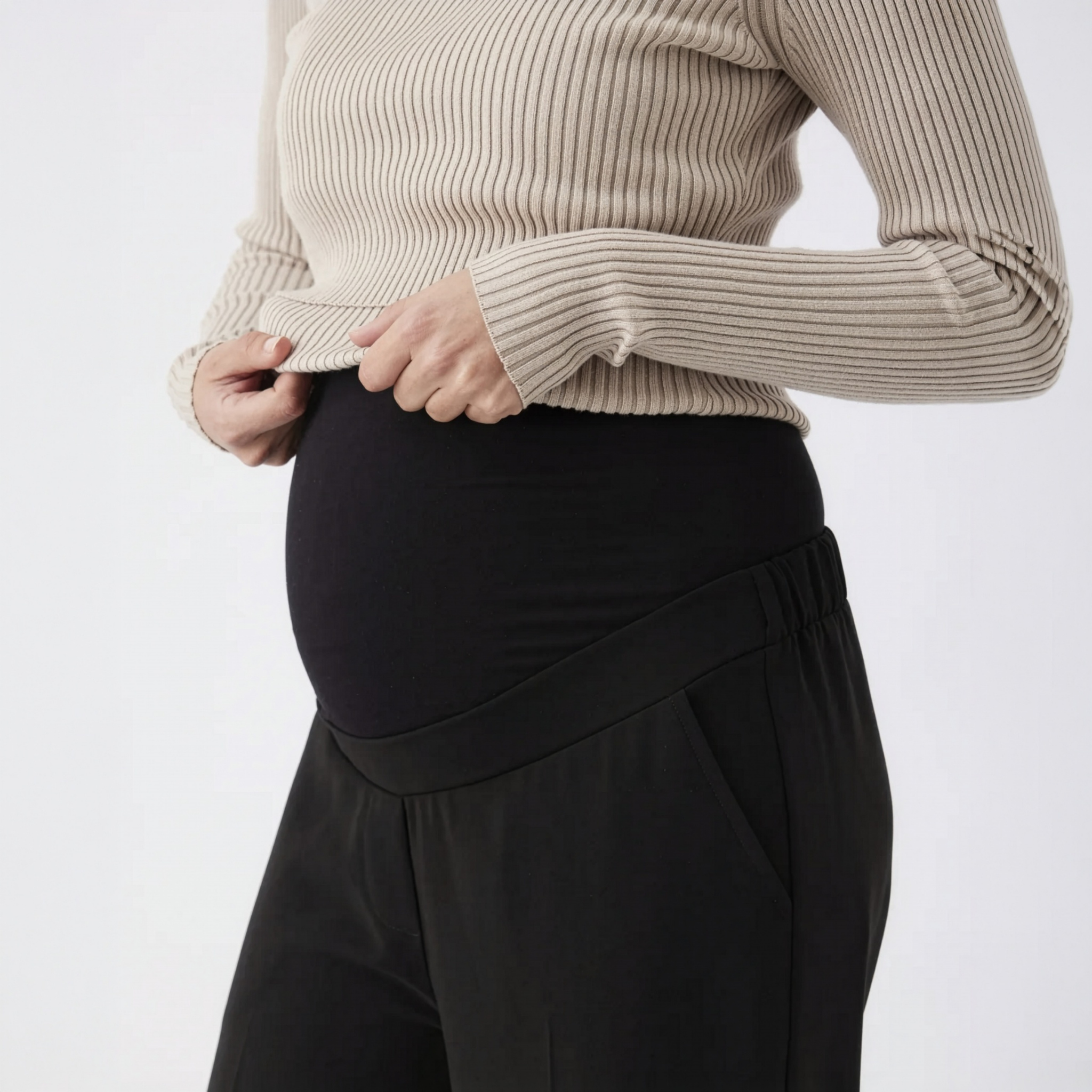 Alexa Wide Leg Maternity Pant in Black