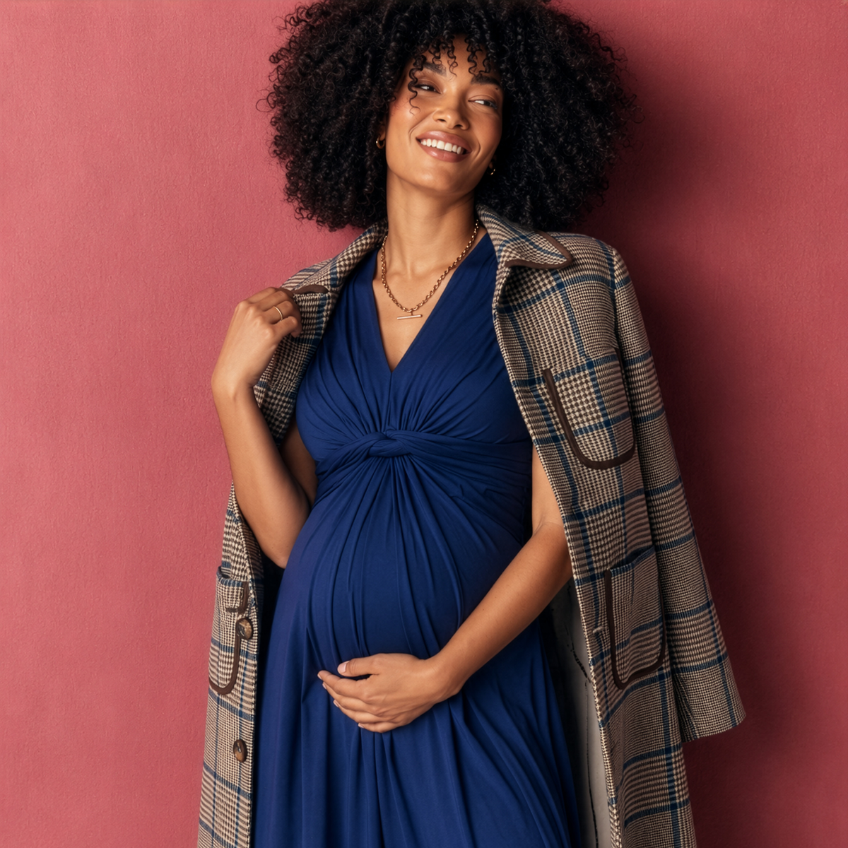 Papaver Maternity & Nursing Dress in Twilight Blue