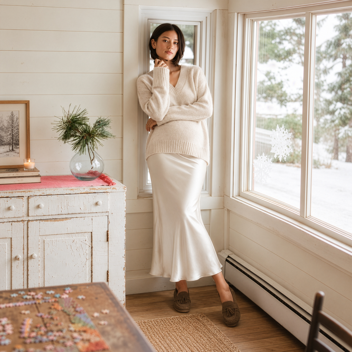 Vera Nursing Knit in Oat Marle