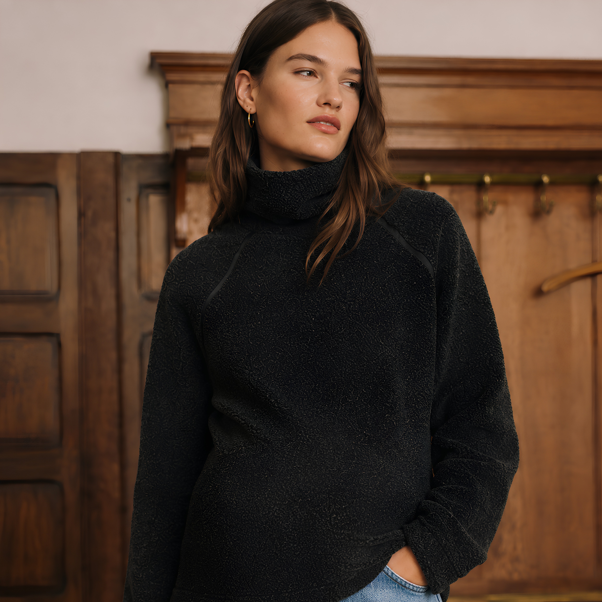 Wool Pile Maternity and Nursing Sweater