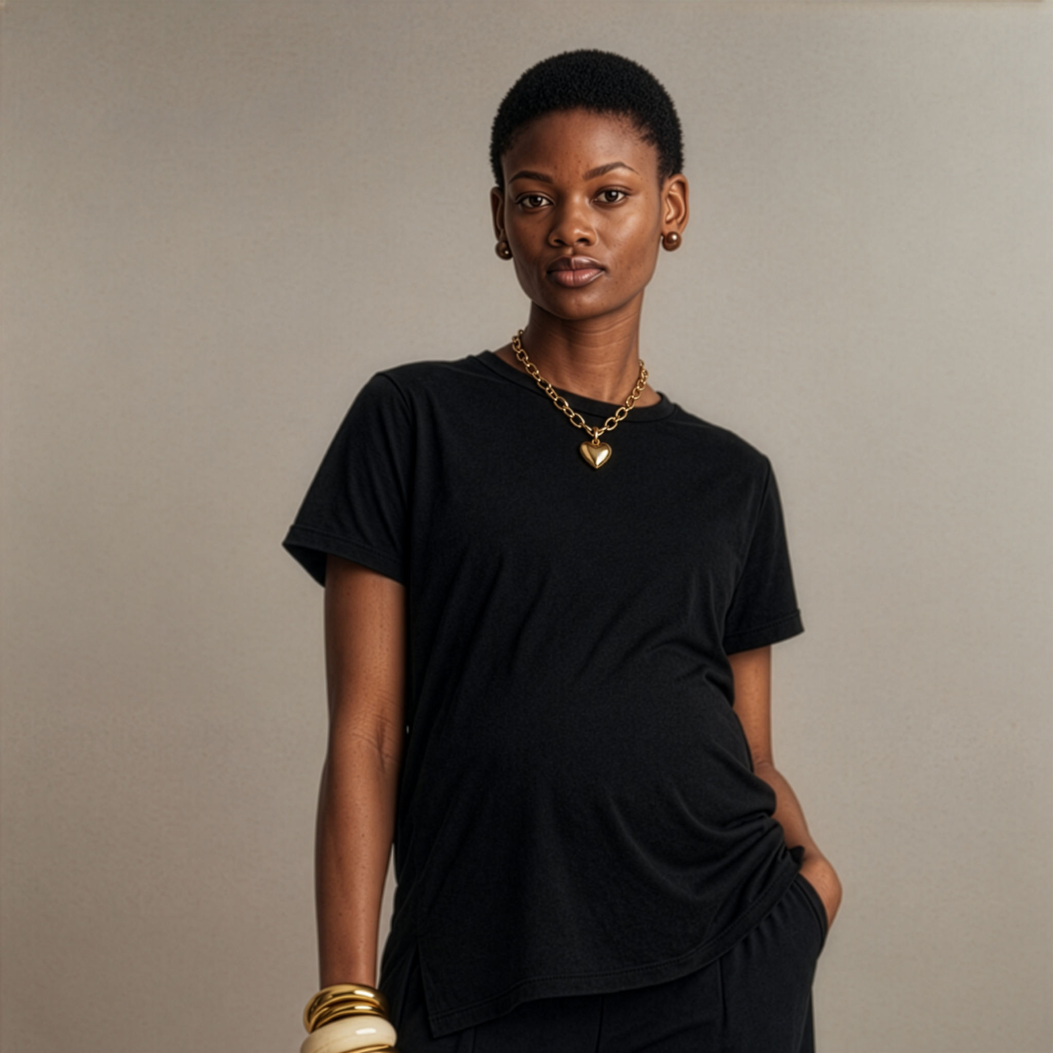Organic Cotton Maternity & Nursing T-Shirt in Black