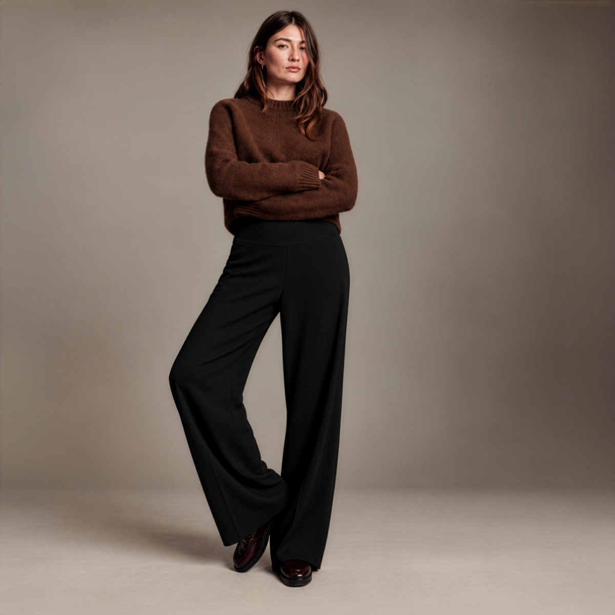 Wide Leg Soft Maternity & Postpartum Pant in Black