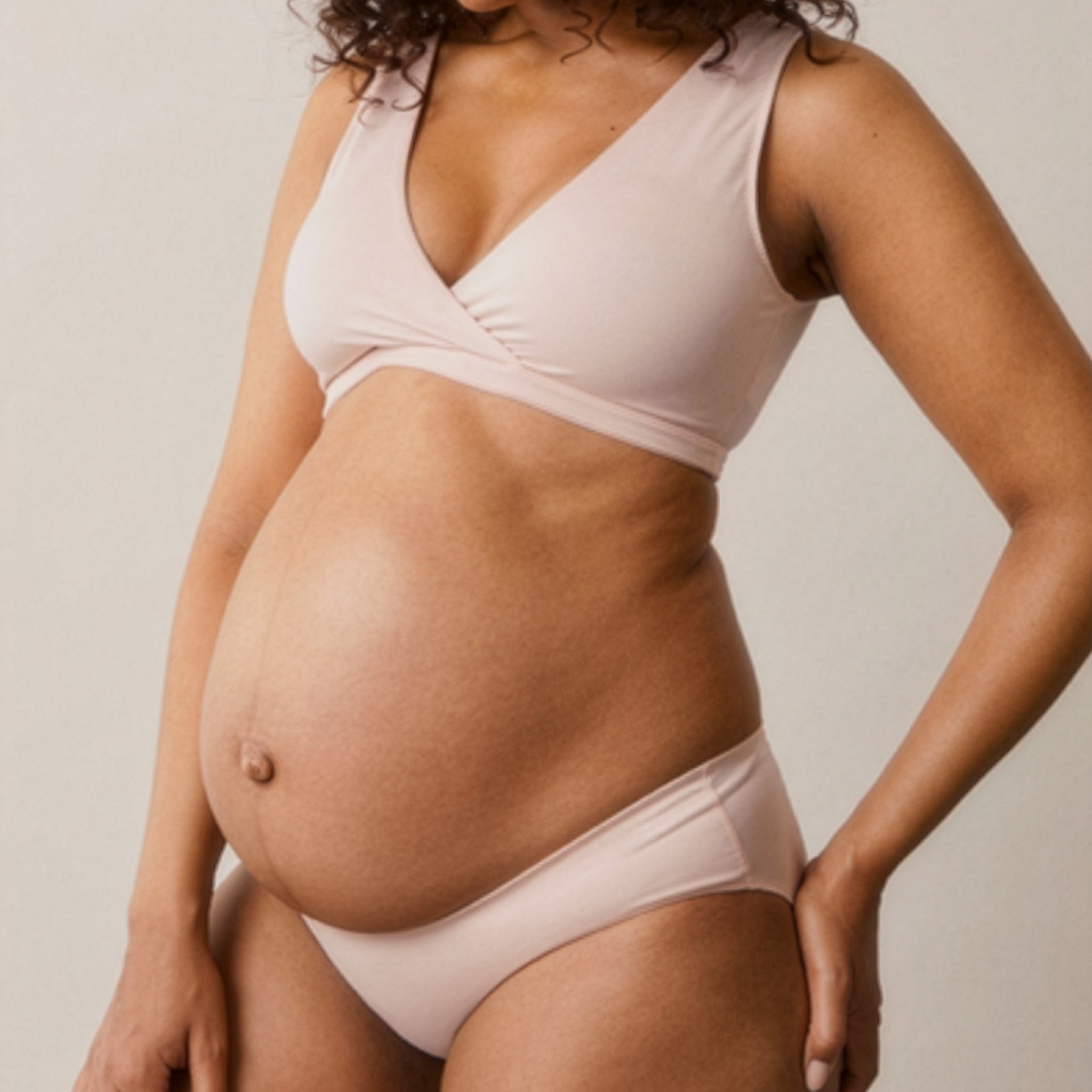 Low Waist Maternity Panties in Soft Pink