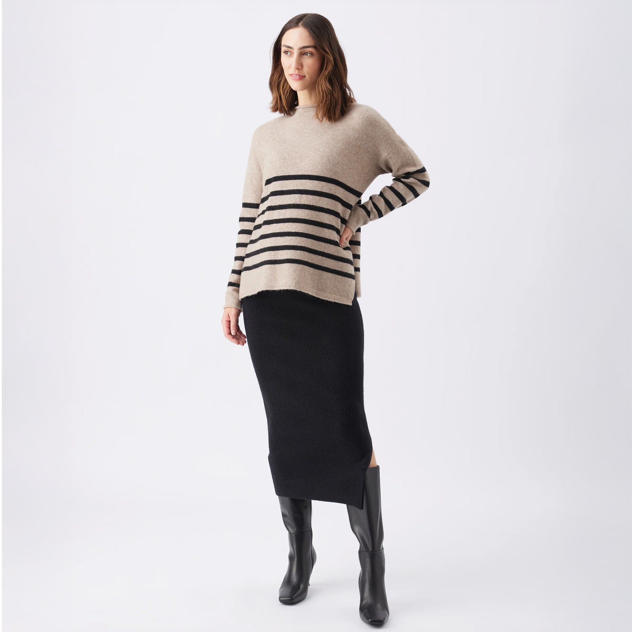 Gerrie Nursing Knit in Mocha & Black