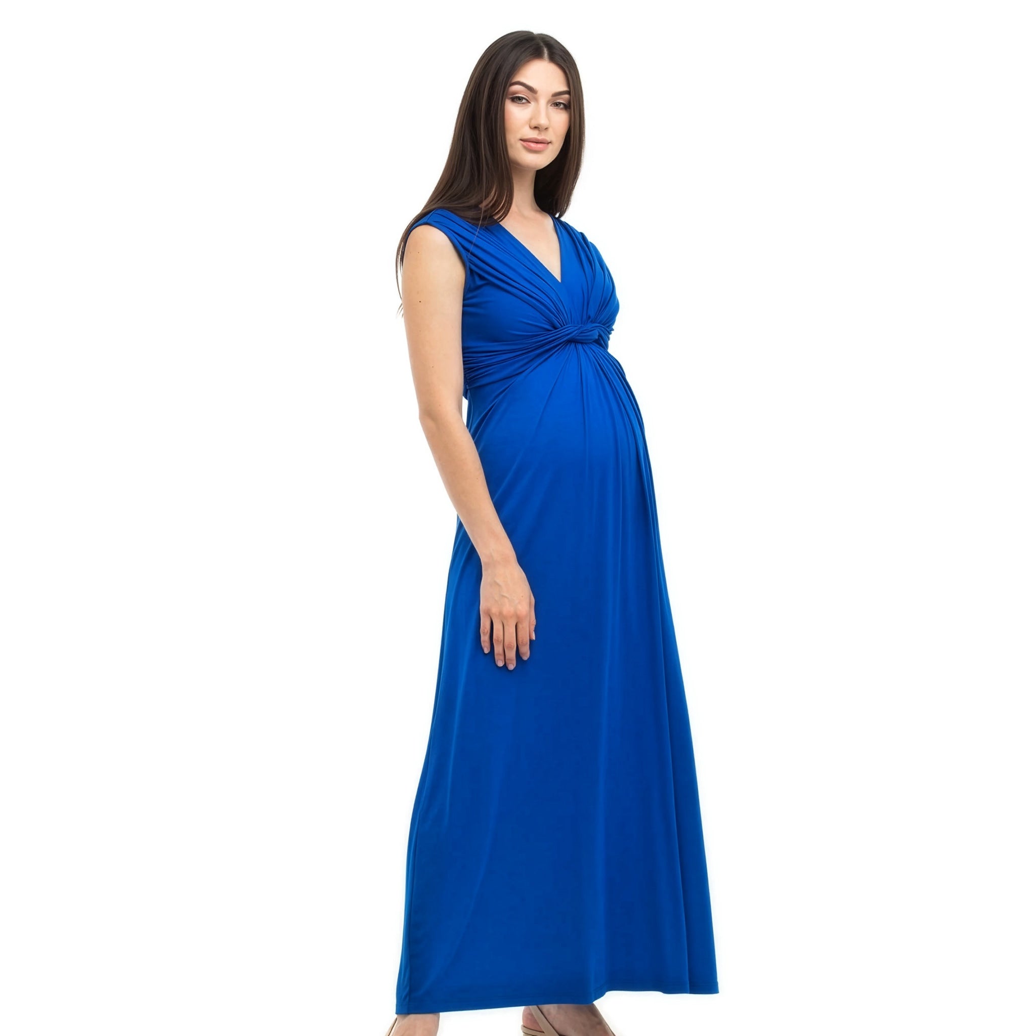 Papaver Maternity & Nursing Maxi Dress in Blue Sapphire
