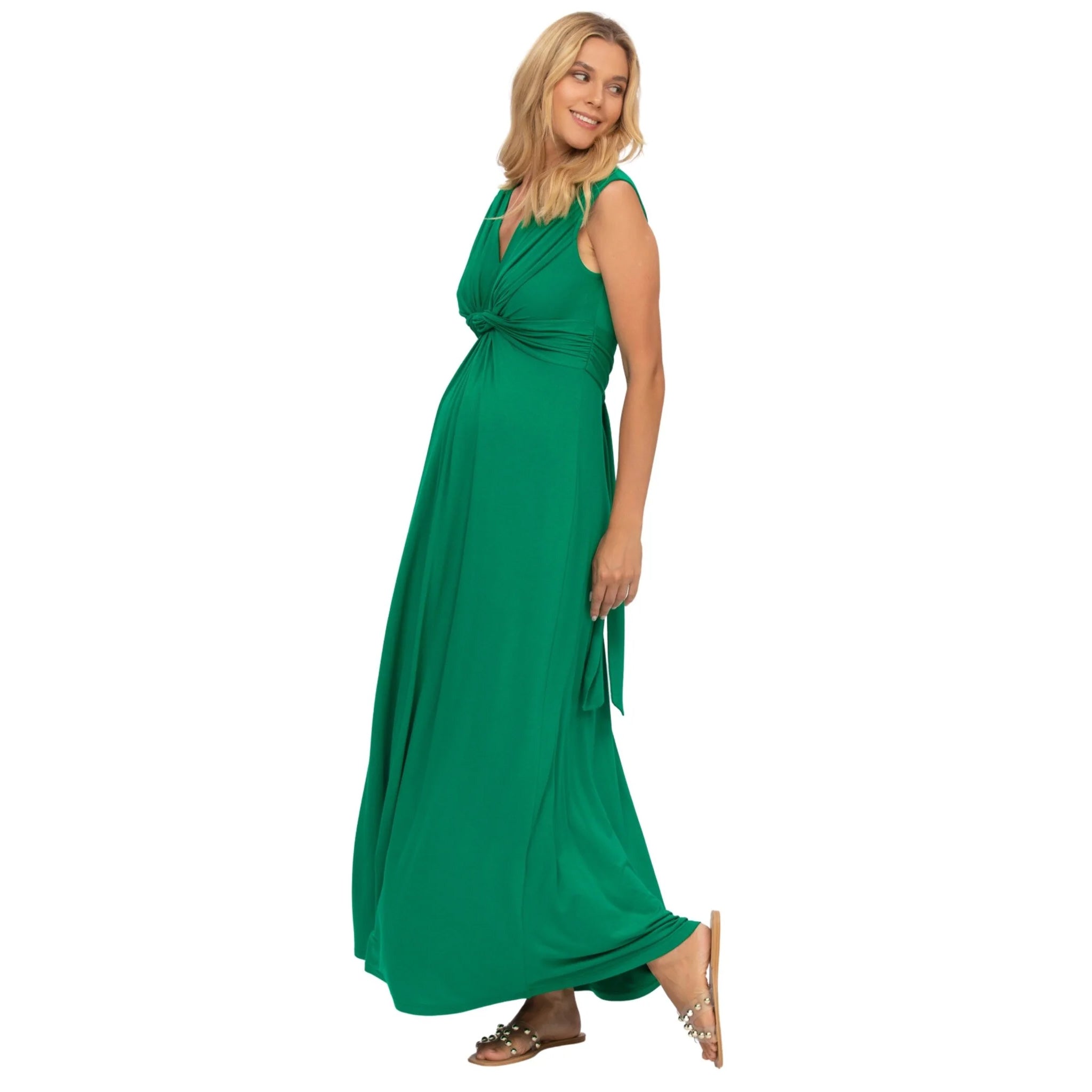 Papaver Maternity & Nursing Maxi Dress in Emerald