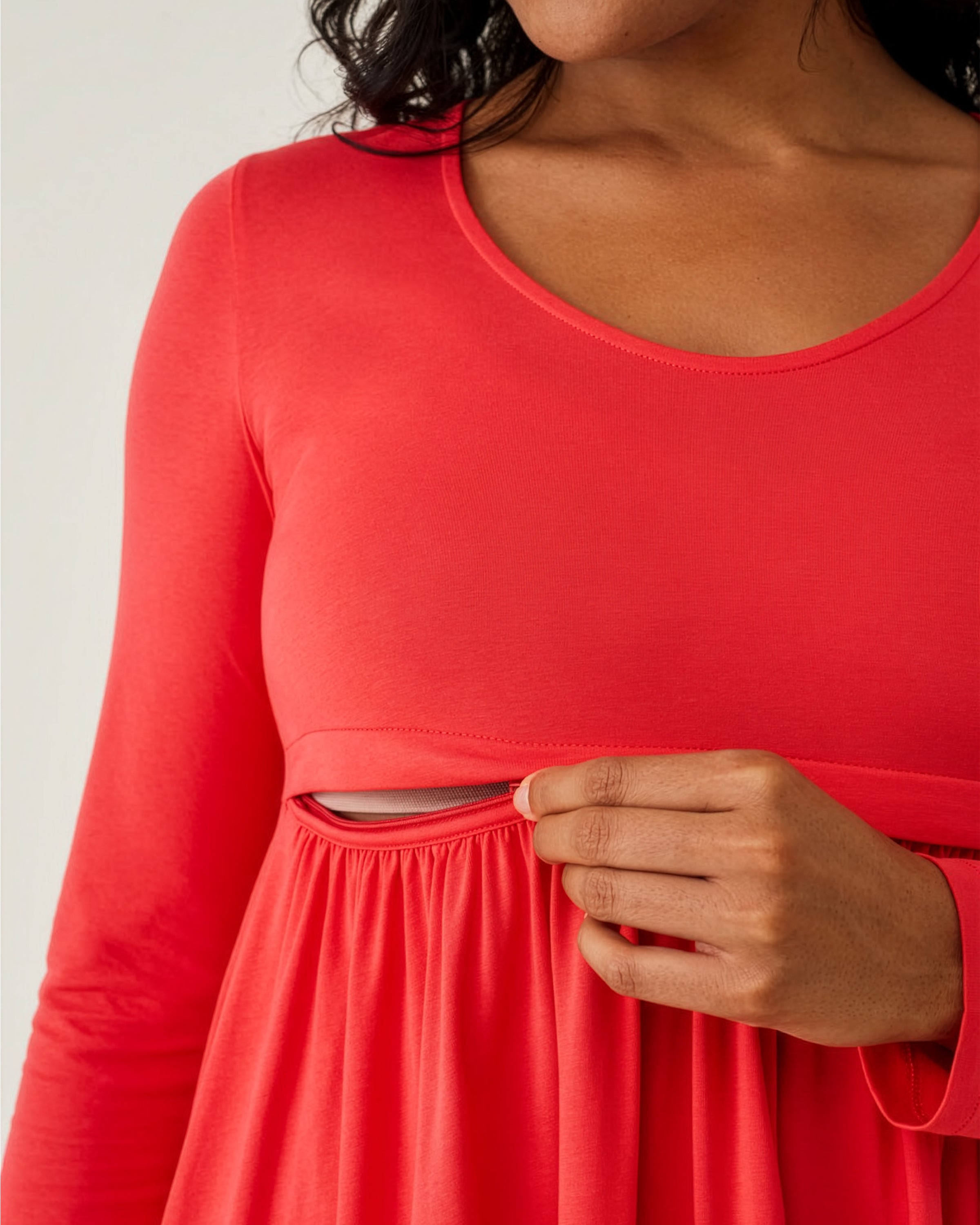 Maternity & Nursing Babydoll Dress in Hibiscus
