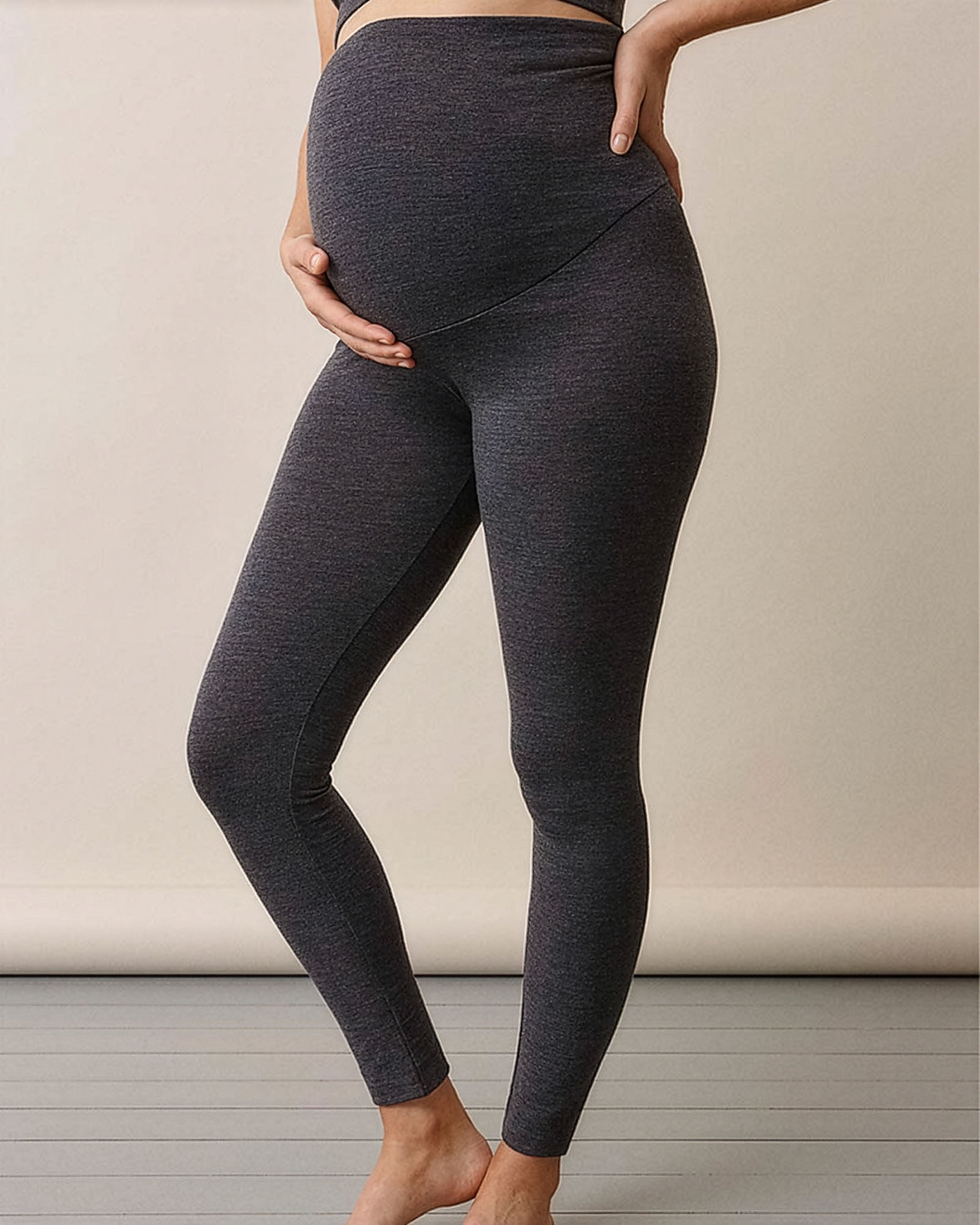 Merino Wool Leggings in Dark Grey Melange