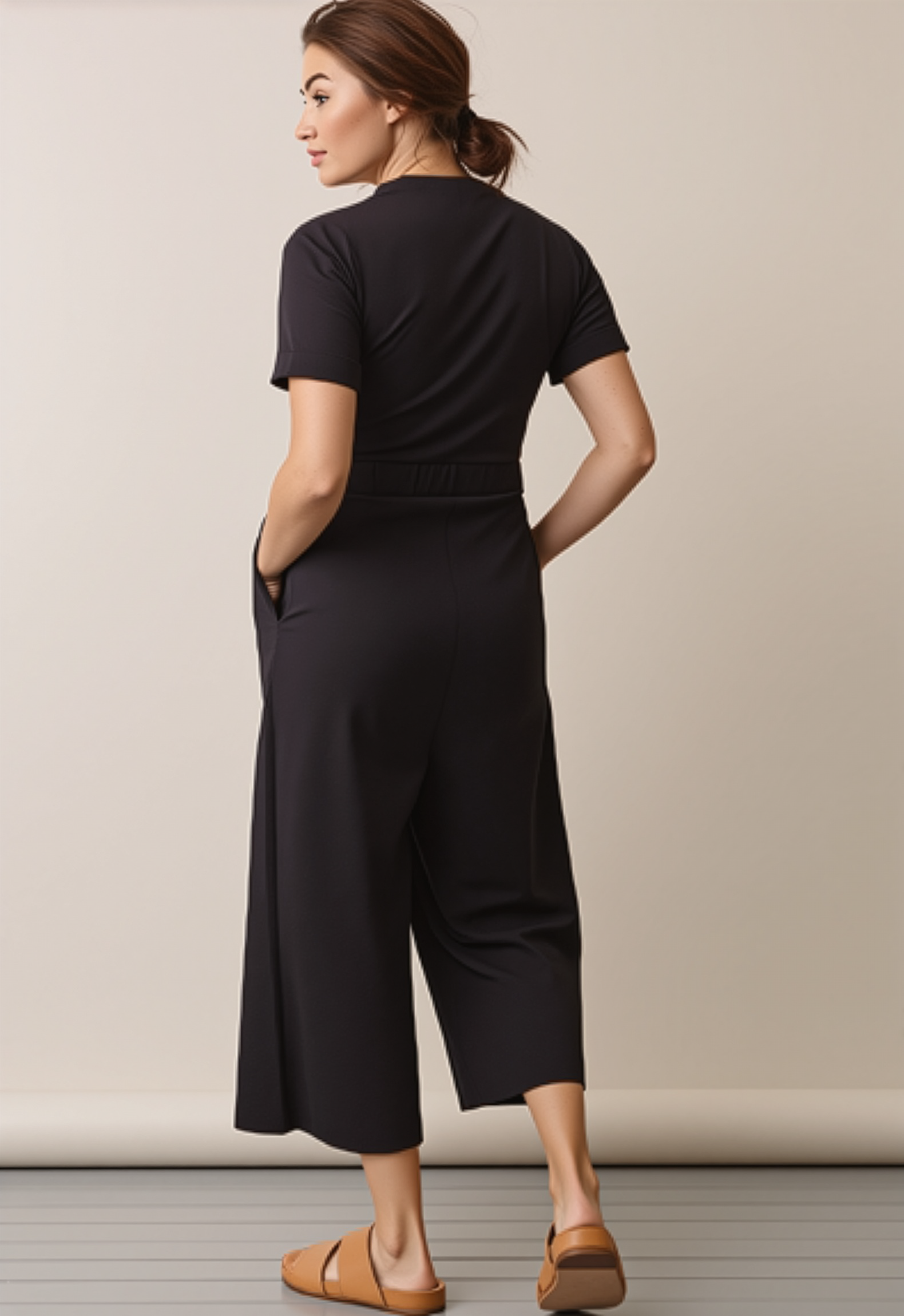 Amelia Maternity & Nursing Jumpsuit in Black
