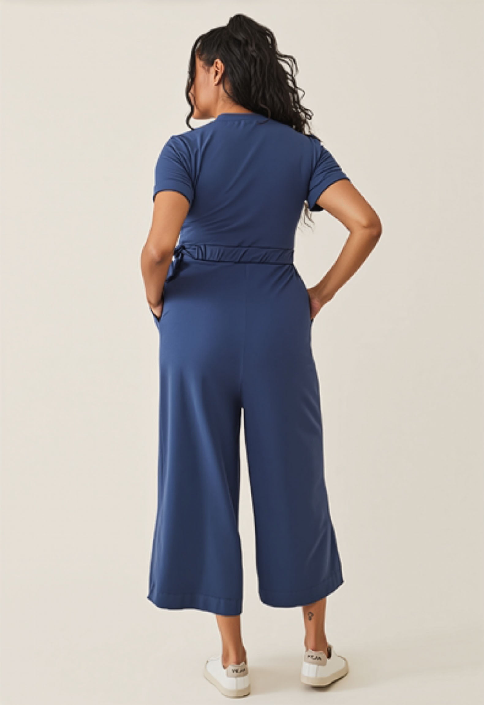 Amelia Maternity & Nursing Jumpsuit in Indigo