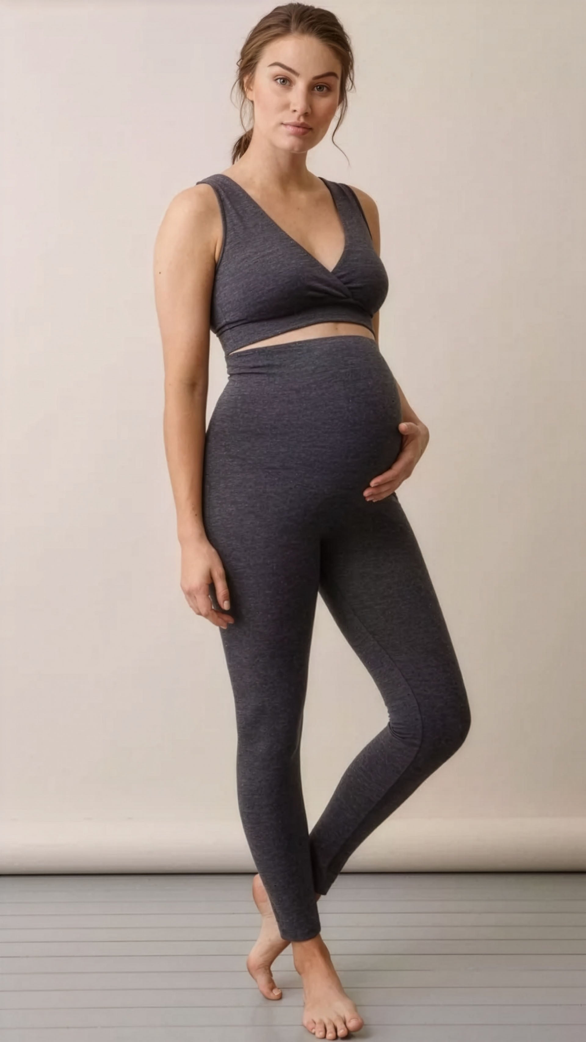 Merino Wool Leggings in Dark Grey Melange