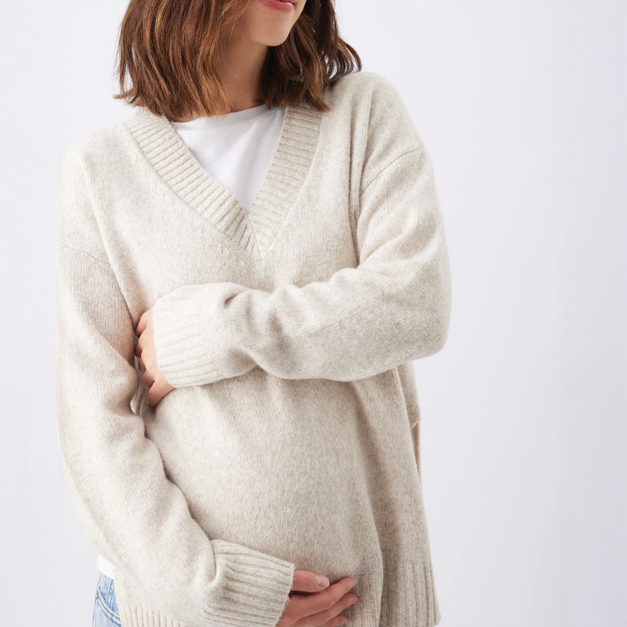 Vera Nursing Knit in Oat Marle