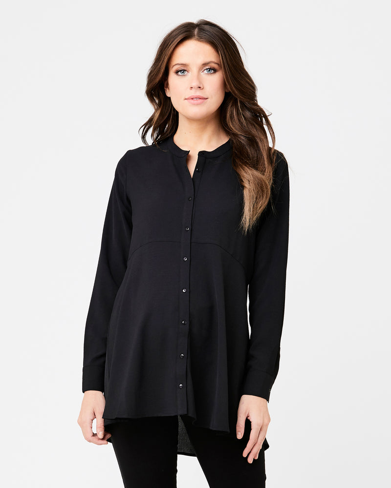 Peplum Maternity & Nursing Shirt in Black