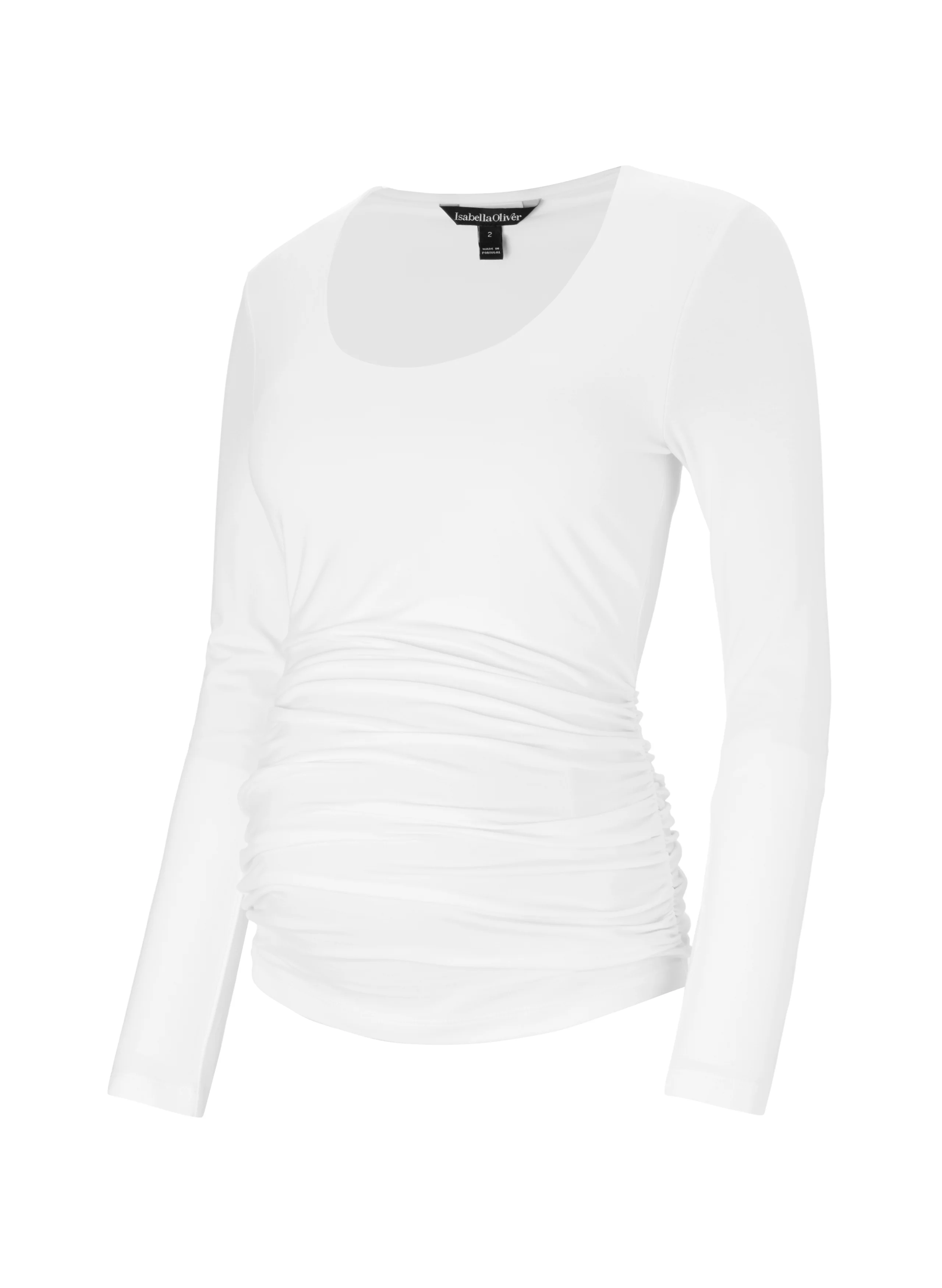 The Essentials Maternity Scoop Top in White