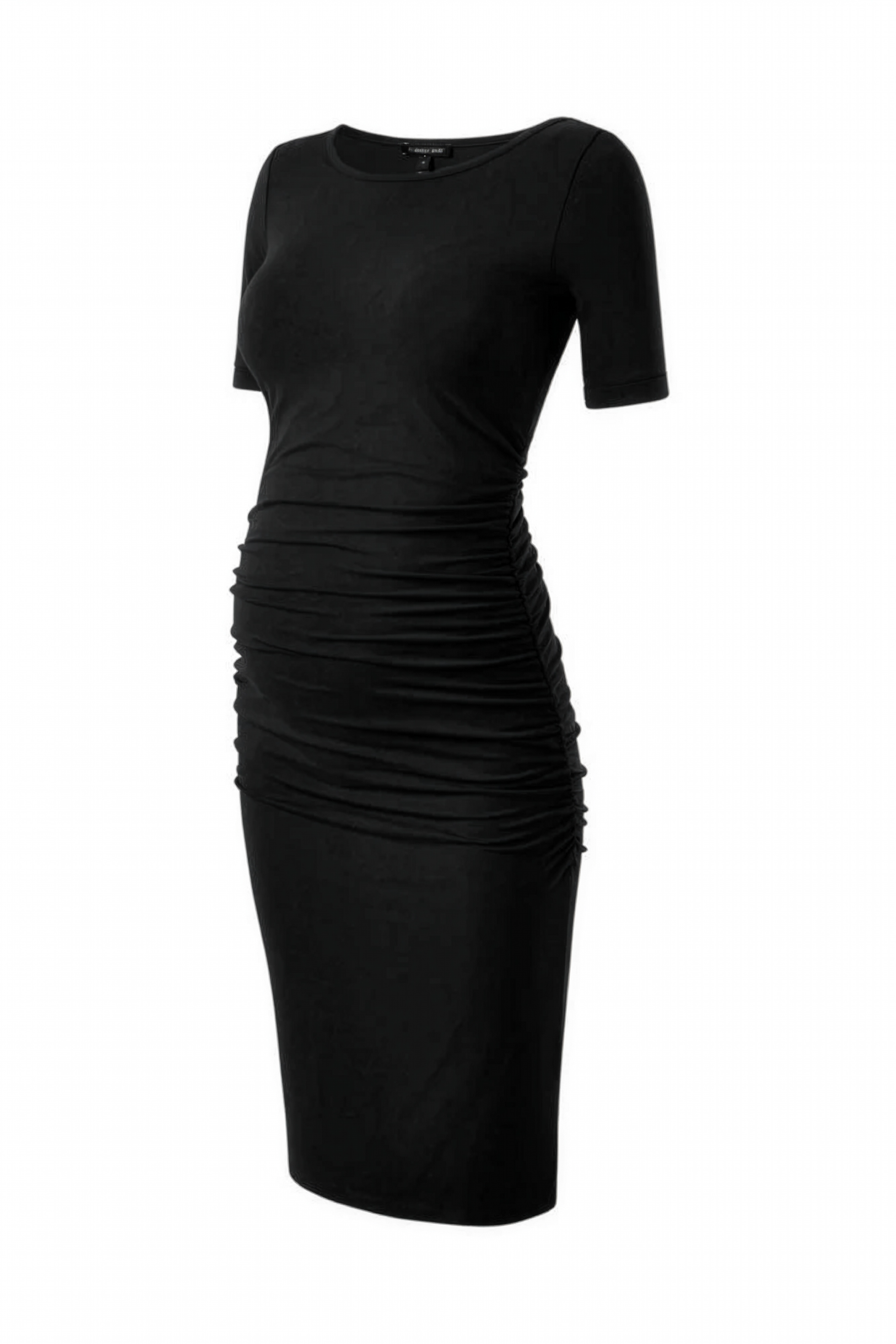 Capped Sleeve Ruched Maternity Dress