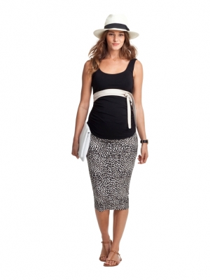 Isabella Oliver's Brock Print Maternity Midi Skirt