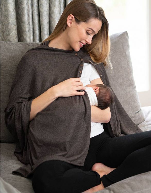 Séraphine Madison Maternity/Nursing Shawl, Light Grey, One size