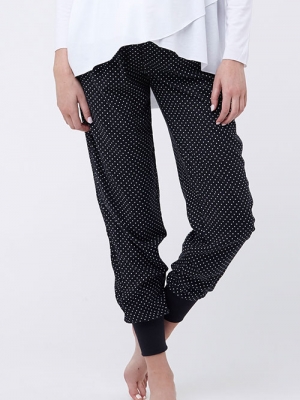 Ripe Tori Sleep Pants in Black & White Polka Dots-16128